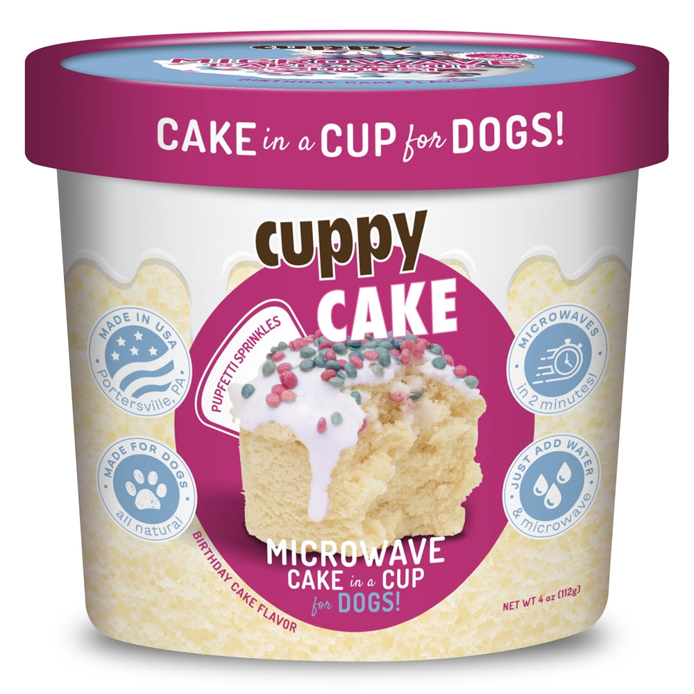 Cuppy Cake - Microwave Cake in A Cup for Dogs - Birthday Cake Flavored with Pupfetti Sprinkles